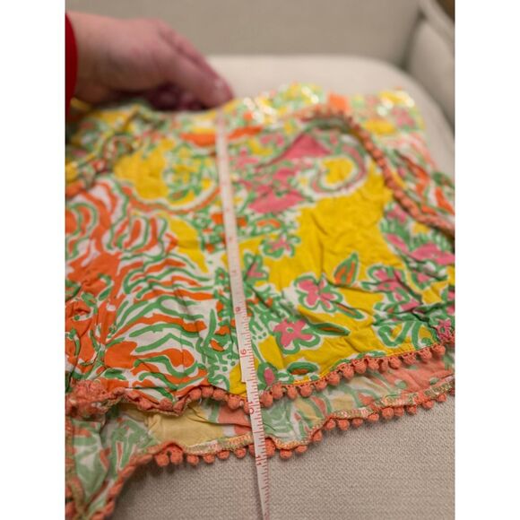 Lilly Pulitzer Happy Place Shorts w Pom Pom Trim Size L Summer Beach Resort - Picture 6 of 6